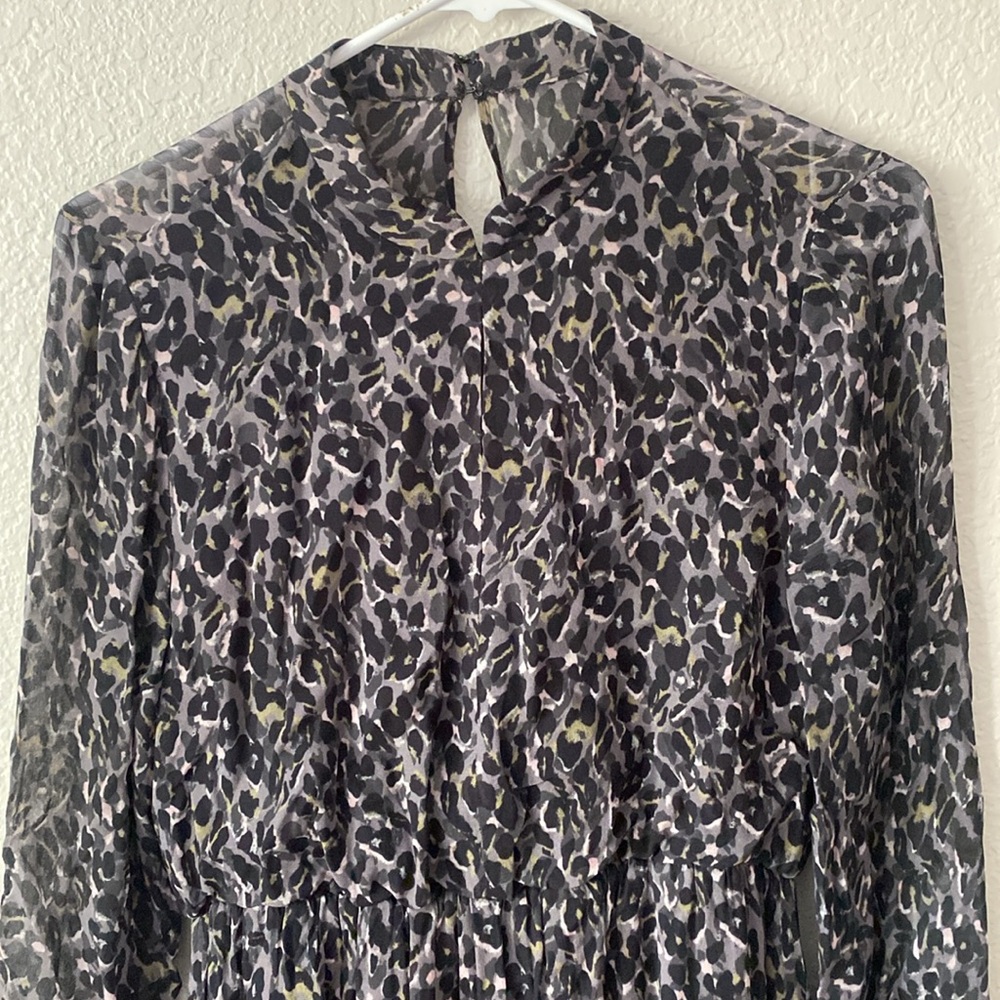 All Saints Keyhole Back Leopard Print Midi Dress - image 2